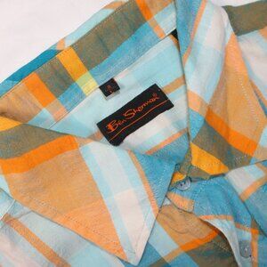 Ben Sherman Long Sleeve Shirt L Men Button Up Plaid Shirt Citric